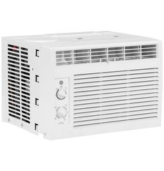 a white window air conditioner on a white background