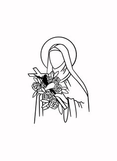 What is included:     - Saint Therese of Lisieux digital download print. - Instantly downloadable upon purchase. - After purchase, this pattern can be used as many times as you desire  - Print measurements are hight: 5.25in. Width: 3.75in. on 8"-11" printer paper, but can be adjusted according to preference. - The print comes as a PDF file type. - If used for an embroidery pattern this can be printed on transfer paper, or it can be printed on printer paper and transferred to fabric using a pencil or other drawing tool. - This print is perfect for use for wall art, as a coloring page ,embroidering shirts, pillowcases, tote bags, towels, or just to keep in the hoop and frame! God Bless you! Feel free to reach out to me with any questions. Mary Therese Of Lisieux Art, Saint Therese Of Lisieux Art, Catholic Embroidery, St Therese Of Lisieux, Thérèse Of Lisieux, St Therese, Hand Embroidery Pattern, Applique Embroidery Designs, Drawing Tools