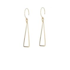 Skinny Triangle Earrings – Peggy Li Creations Minimalist Handmade Triangle Earrings, Minimalist Gold Triangle Earrings, Modern Single Triangle Earring, Modern Silver Triangle Earrings, Gold Triangle Earring, Becca Kufrin, Gina Rodriguez, Good Witch, The Bachelorette