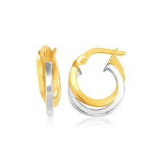 Buy LOVCIA Luxury Classic 14k Two-Tone Gold Intertwined Hoop Earrings Silver Wedding Jewelry, Lock Style, Snap Lock, Jewelry Wedding Rings, Toe Rings, Ring Collections, Metal Stamping, Gold Material, Ring Bracelet