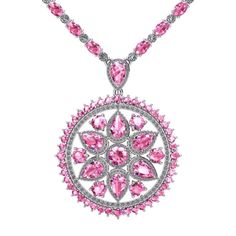 INTRODUCING NEW COLLECTION TOUCHÉ DE CHIC TOUCHÉ DE CHIC NECKLACE Total Approx. Necklace CTW / 48 CT Total Approx. Pink Sapphire CTW / 40 CT Total Approx. Diamond CTW / 8 CT Centre Pink Sapphire / 6 mm Pendant Dimension / 41mm x 41 mm Necklace / 18 INCH Metal /14k White Gold / 50 Gr Welcome to our gallery to meet TOUCHÉ DE CHIC necklace. Enjoy 360' presentation. Beautiful and precious! Alluring pink sapphire is teaching that true strength lies in the power of vulnerability. It is symbolizing love, intuition and clarity. Discover the natural beauty of this mysterious gemstone with our chic and luxurious TOUCHÉ DE CHIC collection. This necklace is handcrafted in 14K white gold and skillfully handset with natural pink sapphires and diamonds. Our TOUCHÉ DE CHIC celebrity style collection is no Power Of Vulnerability, The Power Of Vulnerability, Sapphire Diamond Pendant, Vintage Pendant Necklace, Diamond Tennis Necklace, Bling Necklace, Chic Necklace, Blue Sapphire Diamond, White Gold Necklaces