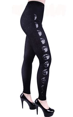 Restyle Gothic Moon Phase Leggings Dark Style Clothes, Gothic Leggings, Style Leggings, Dark Outfits, Boring Clothes