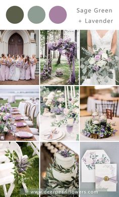 a collage of different wedding colors and flowers