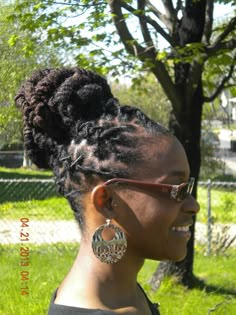 Curled Mohawk, Loc Updos, Faux Braid, Loc Bun, Faux Braids, Loc Updo, African Natural Hairstyles, Dreadlocks Hairstyles