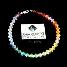 "Want a personalized gift? -Add a Swarovski Crystal Birthstone charm here: https://www.etsy.com/listing/577441131 -Add an Alphabet Initial Letter here: https://www.etsy.com/listing/208545689 This is a stunning Swarovski Crystal bracelet. SIMPLE BUT ELEGANT PERFECT GIFT /WEDDING GIFT FOR BRIDE / BRIDESMAID / LADY! This bracelt is made of 6mm Swarovski Bicone Crystals. The bracelet measures 9 1/8\" long (23cm). All Components are made of .925 Sterling Silver. The chakras are thought to vitalise th Wedding Gift For Bride, Crystal Rainbow, Swarovski Crystal Bracelet, Sterling Silver Anklet, Bracelet Simple, Wedding Gifts For Bride, Silver Chain Style, Les Chakras, Gift For Bride