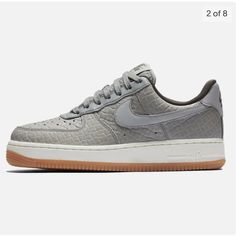 Gently Used But In Great Condition, Sold Out Everywhere Online, Cute Grey Textured Nike Air Force! Selling High On Stockx. Women Nike, Grey Shoes, Nike Shoes Women, Shoes Color, Nike Air Force, Gray White, Air Force, Nike Shoes, Nike Women