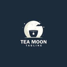 the logo for tea moon tagline, which is designed to look like a cup with a