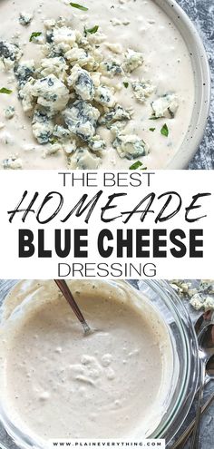 Easy Blue Cheese Salad Dressing Recipe Buttermilk Blue Cheese Dressing, Blue Cheese Salad Dressing, Homemade Blue Cheese Dressing, Homemade Blue Cheese, Blue Cheese Dressing Recipe, Cheese Salad Dressing, Blue Cheese Recipes, Blue Cheese Salad, Blue Cheese Dip