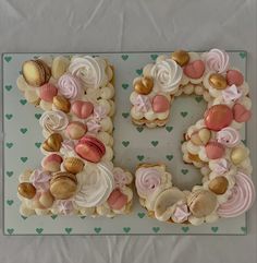 the letter o is made out of cookies and icing