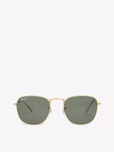 Ray-Ban metal sunglassesFrame material: metalStyle number: RB3857Gold-tone frame, clear tips, textured detail around frame, green polarised lenses, branding on lens, comes in hard case with clothFrame shape: squareDimensions: Lens size: 5.1cmBridge size: 2cmTemple length: 14.5cmWipe with a clean, dry clothMade in Italy Metal Sunglasses, Hard Case, Ray Ban, Ray Bans, Lenses, In Italy, Branding, Italy, Sunglasses