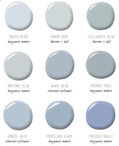 the different shades of blue paint