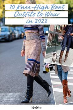 Here, ten gorgeous knee-high boot outfits that are fresh, modern and 2020-level chic. Gypsycore Fashion, Knee High Boots Outfit Fall, How To Style Knee High Boots, How To Wear Knee High Boots, Nyc Fashion Winter, New York Winter Fashion, Over The Knee Boot Outfit, Knee High Boots Winter, Fall Boots Outfit