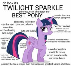 a pinkie pony with the words twilight sparkle and best pony