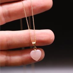 Jade Pink Heart 14k Yellow Gold Natural Jade Pink Heart Shape New 14k Gold Heart Necklace With Gemstone, Elegant Heart Cut Gemstone Heart Necklace, 14k Gold Gemstone Heart Necklace For Valentine's Day, Fine Pink Gold Heart-shaped Jewelry, Formal Heart Shaped Gemstone Necklace, Elegant Heart Gemstone Necklace For Valentine's Day, Formal Heart-shaped Gemstone Necklace, Pink Gold Jewelry For Valentine's Day Formal Occasion, Formal Pink Gold Jewelry For Valentine's Day