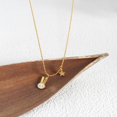 LITTLE RABBIT PENDANT NECKLACE Cute Gold Charm Necklaces With Clavicle Chain, Cute Gold Charm Necklace With Clavicle Chain, Cute Gold Pendant Necklace, Cute Gold Necklace With Adjustable Chain, Friends Cute Cartoon, Personality Gifts, Friends Cute, Rabbit Pendant, Animal Model