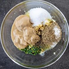 ingredients in a glass bowl to make an entree