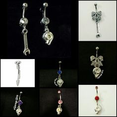 This Car Part Belly Ring is a must-have for any true gearhead!The silver gives your skin a subtle shine that looks super cool in the sun or any other light. They are a unique way to show off your passion! You can choose your crystal color and charm! Dimensions & Materials:- Ring: Surgical Steel Bike Jewelry, Jeep Grill, Belly Button Jewelry, Gear Head, Belly Ring, Belly Rings, Girls Jewelry, Art Clothes, Super Cool