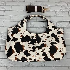 Ah Adorned Cow Print Handbag. Faux Leather. Creme & Brown Cow Design. Pockets & Adjustable Detachable Crossbody Strap Separate Pockets And Compartments New. Never Used. No Tags Please See Pictures For Details & Measurements As They Are Part Of The Description. Thanks For Looking! . Bundle Other Items & Save On Shipping! Bb33 Trendy Cow Print Bags For Everyday Use, White Tote Satchel For Day Out, Trendy Cream Hobo Bag With Removable Pouch, Cow Print Leather Bag For Daily Use, Leather Tote Shoulder Bag For Day Out, White Faux Leather Satchel With Adjustable Strap, Leather Cow Print Bag For Everyday Use, Leather Bag With Removable Pouch For Day Out, White Faux Leather Shoulder Bag For Everyday Use