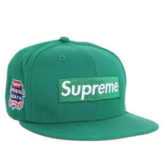 Authentic new Supreme Easy Fit Cap in Green. This stylish cap features green with white Supreme stitching with a classic patch on the side that reads Opening Day 2021, rear has stitched World Famous and under cap says No Comp in pink. Marked 7 5/8 60.6 cm Fits a L-XL head Embroidered Logo Flat Cap For Baseball Season, Sporty Fitted Hat With Logo Patch And Curved Brim, Green Snapback Hat For Streetwear, Green Classic Baseball Cap With Embroidered Logo, Classic Green Baseball Cap With Embroidered Logo, Embroidered Logo Fitted Hat For Streetwear, Casual Baseball Cap With Appliqué Logo, Green Baseball Cap For Streetwear, Flat Cap Fitted Hat With Embroidered Logo For Streetwear