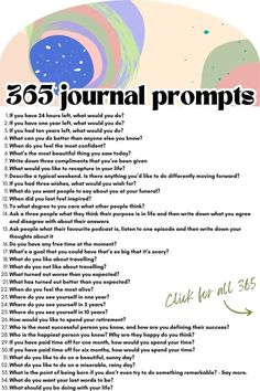 a poster with the words, 25 journal prompts