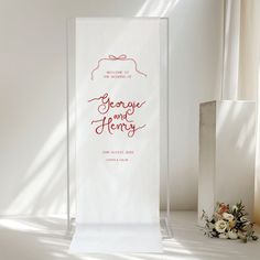 Georgie - Linen Welcome Sign Whimsical Wedding Signage, Linen Wedding Signage, Linen Welcome Sign Wedding, Engagement Party Signage, Linen Welcome Sign, Standing Signage, Reception Timeline, White Linen Fabric, Invitation Maker