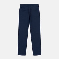 Style No. LDM501102-477477 Color: Blueprint Blue Casual pants in structured poly-blend twill with formal closure, elastic wasit and drawstring. 63% Recycled Polyester, 32% Viscose, 5% Elastane. Two tone dobby weave. Stretchy drawstring & button waist. Back welt pockets. Straight leg. Slightly cropped ankle. Regular fit. Les Deux Como Tapered Drawstring Structured Pants. Casual Straight Leg Pull-on Dress Pants, Casual Navy Pants With Welt Pockets, Navy Casual Pants With Straight Hem, Casual Tapered Leg Pull-on Dress Pants, Navy Relaxed Fit Straight Pants, Casual Pull-on Straight Leg Dress Pants, Casual Straight Leg Dress Pants With Pull-on Style, Navy Bottoms With Relaxed Fit And Straight Hem, Navy Relaxed Fit Pants