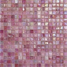 pink glass mosaic tile on a white background