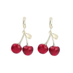 PRICES MAY VARY. Cherry earrings: Cherries symbolize love, happiness, sweetness, as well as cherishing and reuniting. Wear cherry colored earrings to bring our love and luck to those around us. Material: These beautiful cherry earrings are nickel or lead free and have low allergenicity. Add these great earrings to your jewelry collection and feel at ease every time. Cute Red Cherry: Sweet exterior, bright red, youthful, fresh and passionate fruit earrings are super cute. Whether you have short o Pinterest Wishlist, Cherry Jewelry, Personal Attendant, Creative Earrings, Cherry Drop Earrings, Outfit Reference, Cherry Red Color, Colored Earrings, Sweet Fruit