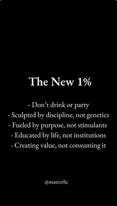 a black and white photo with the words, the new 10 % don't drink or party