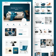 an open concept website design for furniture store