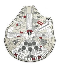 the star wars millennium model is shown in red and white