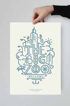 a card with the words welcome and an image of a cityscape in blue