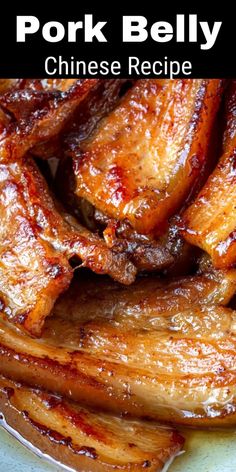 pork belly chinese recipe on a white plate