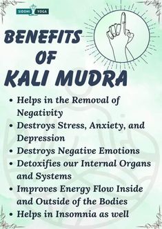 Kali Mudra: Its Meaning, Benefits, & How To Do | Siddhi Yoga Kali Mudra, Mudras Meanings, Restorative Yoga Sequence, Therapeutic Yoga, Chakra Health