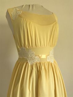 Vassarette Vintage Yellow Peignoir S NightGown Lingerie Slip Chemise Belt | eBay Sleeveless Lace Nightgown For Party, Sleeveless Party Nightgown With Delicate Lace, Sleeveless Lace Party Nightgown, Fitted Sleeveless Nightgown For Wedding, Sleeveless Lace Nightgown For Evening, Delicate Lace Sleeveless Dress For Loungewear, Sleeveless Delicate Lace Dress In Coquette Style, Fitted Lace Bodice Nightgown For Evening, Spring Evening Nightgown With Lace Trim