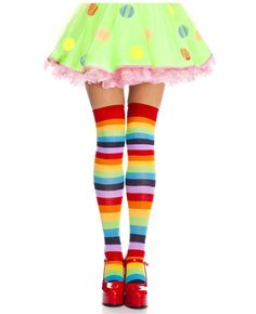 Step up your sock game with our Rainbow Striped Thigh High Socks! These vibrant and funky socks will add a pop of color to any outfit. Say goodbye to boring socks and hello to a stylish and playful look. Show off your fun side with these must-have socks!Available in O/S, one size fits all only Shipping Info Playful Multicolor Knee-high Socks, Playful Thigh High Fitted Socks, Playful Fitted Thigh High Socks, Playful Thigh-high Fitted Socks, Playful Fitted Thigh-high Socks, Playful Green Socks For Stocking Stuffers, Playful Fitted Thigh High Stockings, Playful Fitted Thigh-high Stockings, Playful Fitted Multicolor Tights