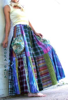 1000+ ideas about Patchwork Skirts on Pinterest | Tie Dye ... Moda Hippie, Patchwork Fashion, Patchwork Clothes, Mode Hippie, Estilo Hippie, Patchwork Skirt, Skirt Maxi, Upcycled Fashion, Sewing Skirts