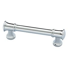 an image of a metal handle on a white wall mounted cabinet or drawer knobs