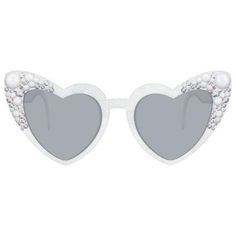 As the bride you're lighting up the room so put some shades on! These stylish white cat-eye sunglasses are rimmed with iridescent gems and pearls and have Bride in white cursive lettering in the corner. You'll be the belle of the ball at your bachelorette and beyond! Sparkly Bridal Pearl Plastic Sunglasses product details:  Sparkly silver sunglasses in white with pearl and gem accents and Bride white lettering 6.1in wide x 5.5in deep Plastic Elegant Silver Cat Eye Sunglasses For Party, Elegant White Cat Eye Sunglasses For Party, Party Sunglasses With Clear Mirrored Lenses, Party Clear Sunglasses With Mirrored Lenses, Silver Cat Eye Sunglasses For Party, Party Clear Mirrored Sunglasses, Silver Cat Eye Sunglasses For Summer Party, Silver Cat Eye Sunglasses For Parties, Elegant White Plastic Sunglasses