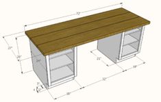 the plans for an office desk are shown