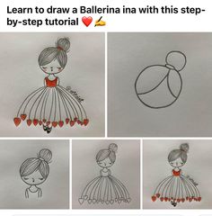 the instructions for how to draw a ballerina with this step - by - step drawing