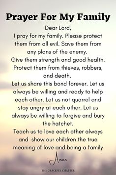 a poem written in the language of prayer for my family