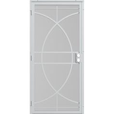 an image of a door with glass on the front and side doors, all in white