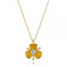 101976 14k Yellow Gold Pendant   Yellow Opal   Diamond - .04 ctw   Clarity: SI1 - Color: I   Galatea. This elegant pendant features a diamond prong set in the center atop a yellow opal, all of which sits in the middle of a concave yellow gold body with organic overtones. It’s just one of the many pieces that make up the Illusia Collection by Galatea that we carry here at Joseph Jewelry, and you can stop by our Bellevue, WA showroom any time to view or try it on.       We are proud to have a long Yellow Gold Flower-shaped Diamond Necklace For Anniversary, Yellow Gold Diamond Necklace In Flower Shape For Anniversary, Yellow Gold Diamond Necklace In Flower Shape, Gold Diamond Necklace With Flower Shape For Anniversary, Fine Jewelry Yellow Gold Flower-shaped Diamond Necklace, Yellow Diamond Fine Jewelry Necklace, Fine Jewelry Yellow Diamond Necklace, Yellow Gold Brilliant Cut Diamond Flower Pendant Necklace, Yellow Gold Flower-shaped Diamond Necklace