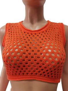 Knitted Crochet Sleeveless Crop Tops Two Piece Pant Sets Casual Orange Sleeveless Crochet Top, Sleeveless Open Knit Crop Top, Stretch Knit Pink Crop Top, Fitted Pink Crochet Crop Top, Red Crochet Sleeveless Top, Crochet Two Piece, Knit Two Piece Set, Ribbed Crochet, Streetwear Clothes