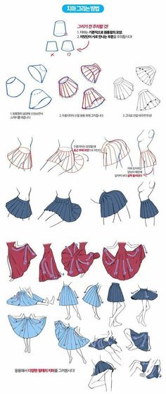 the instructions for how to wear an umbrella in different colors and sizes, including blue, red