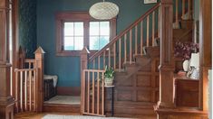 the stairs in this house are made of wood