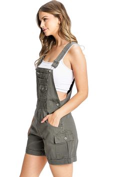 Womens Overalls, Cute Overalls, Overalls Vintage, Vintage Romper, Short Overalls, Tank Outfit, Twill Shorts, Sleeveless Rompers, Women Cargos