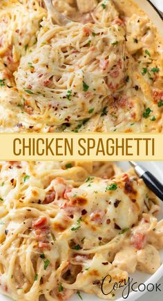 chicken spaghetti with rotel tomatoes and extra cheese Spaghetti Dishes Ideas, Easy Dinner Recipes For Family Chicken, Stovetop Chicken Spaghetti, Chicken Speggetti Recipes, Cold Weather Chicken Recipes, Pulled Chicken Recipe Ideas, Rotessire Chicken Recipes, Dinner Ideas With Shredded Chicken, Easy Meals With Chicken Breast