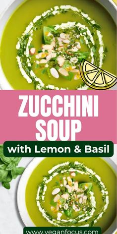 zucchini soup with lemon and basil